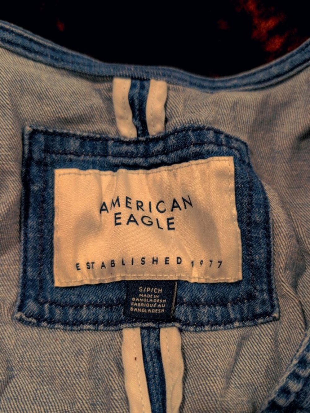 American Eagle Denim Button Front Western Vest S/P - Picture 2 of 5